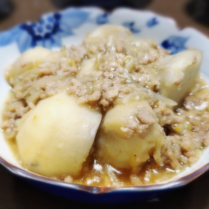 里芋のシャキシャキもやしひき肉煮♪